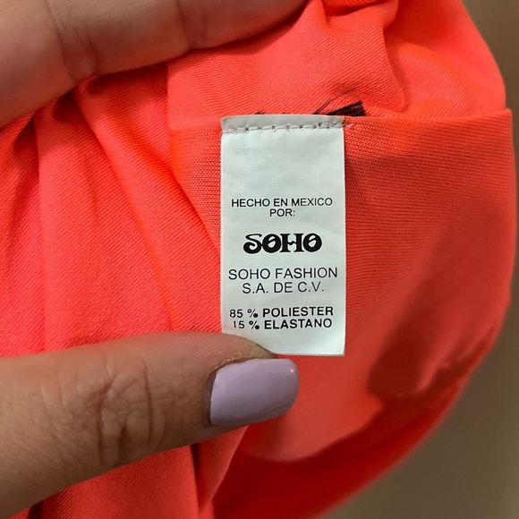 ⚫️ BOGO SoHo women’s open front tank top neon orange/pink size S/M FESTIVAL - Picture 3 of 7
